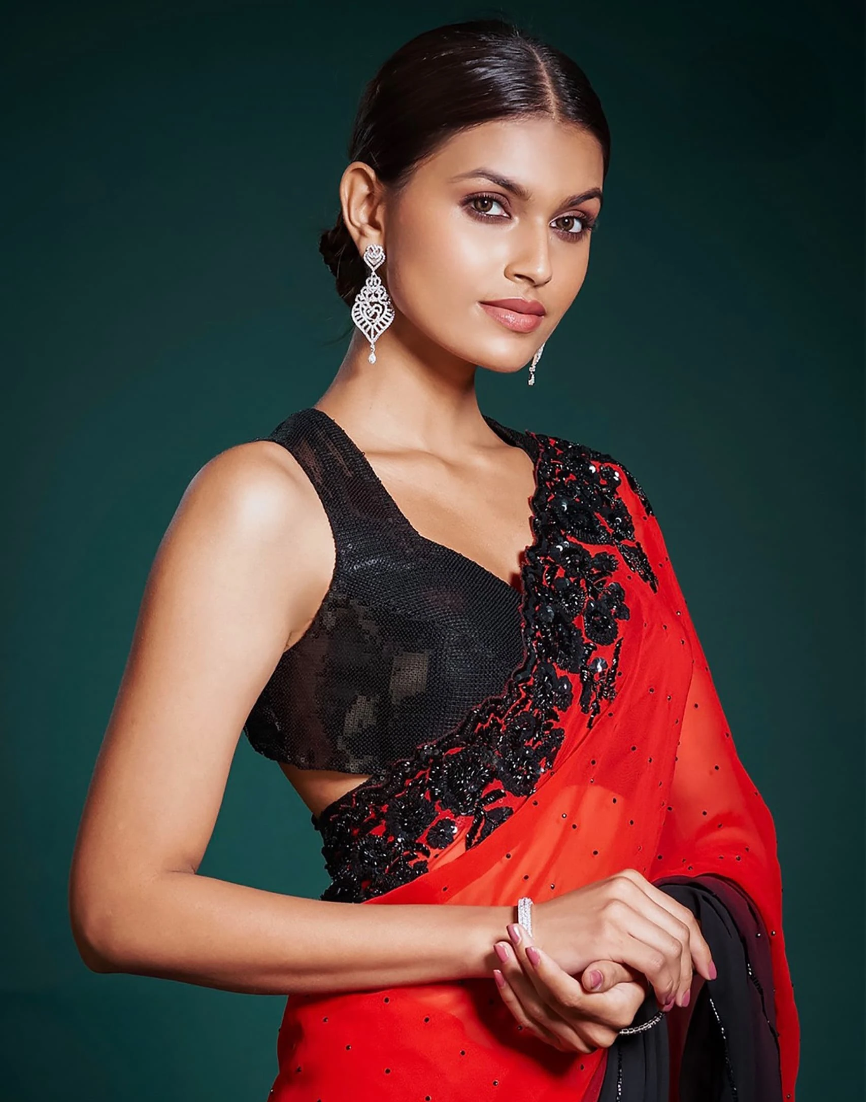 RED & BLACK SAREE